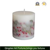 Handmade Pillar Candles with Dried Flowers and Leaves Inclusions for Home Decor