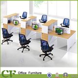 Wooden Economic 6 Seats Office Workstation with Bookcase CF-P10338A