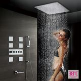 Chrome Royal Style Wall Mounted Rainfall Shower Head Bathroom Shower Set