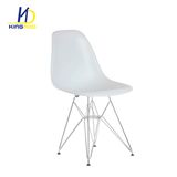 Modern Eames Replica Bistro Restaurant Plastic Chromed Legs Dining Chair