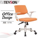 Office Swivel Chair in Foam and Fabric with Castors and Fixed Arm