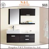 N&L Modern High Gloss Black PVC Bathroom Vanity Cabinet