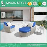 Outdoor Wicker Sofa Set with Cushion Patio Leisure Sofa Garden Wicker Sofa Rattan Single Sofa Wicker Weaving Footstool