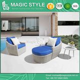 Outdoor Wicker Sofa Set with Cushion Patio Leisure Sofa Garden Wicker Sofa Rattan Single Sofa Wicker Weaving Footstool