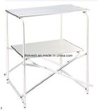 Outdoor Alloy Portable Aluminum Folding Double Layer Table