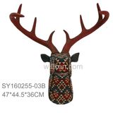 Rustic Home Decor Fabric Deer Skull Wall Art