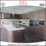 Morden High Gloss Home Furniture Wood Kitchen Cabinet with Quartz Kitchen Counter Top