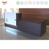 High End Frosted Glass High Gloss White Modern Office Reception Desk