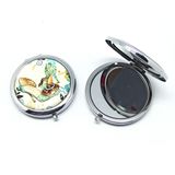 Decorating Beautiful Metal Folding Pocket Cosmetic Compact Mirror