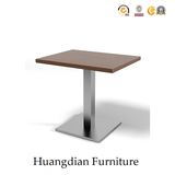 Ms Chrome Frame Wooden Restaurant Table (HD709)