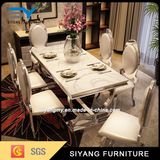 Japanese Silver Metal 6 Seater Dining Table Set