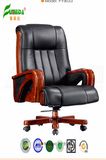 Swivel Leather Executive Office Chair with Solid Wood Foot (FY1046)