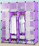 Living Room Wardrobe Cabinet Sale, Plastic Wardrobe with Clothes Hanger Pole, Cheap Folding PP Panel DIY Bedroom Wardrobes (EP-06)