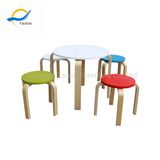 Round Shape Kids Wooden Dining Table Set