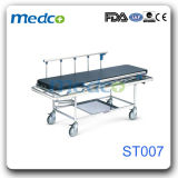 Medical Stainless Steel Emergency Transfer Trolley, Hospital First Aid Stretcher Trolley