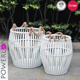 S/2 Antique Iron Clothes Storage Baskets