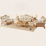 Real Leather Sofa with Coffee Table for Home Furniture (533A)
