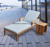 Teak Wood Sun Lounger with Side Table for Garden