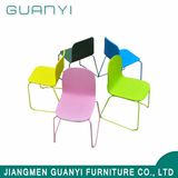 Simple Modern Design Stainless Steel Metal Legs High Back Stackable Wooden Dining Room Chair2