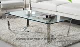 Cross Based Mirrored X Style Coffee Table in Stainless Steel