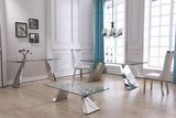 Living Room Furniture Mirrored Tempered Glass Dining Table Set