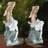 Ornamet Life Size Mermaid Statue with Mermaid Figurine