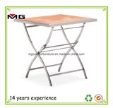 Outdoor Folding Dining Table with Teak Top