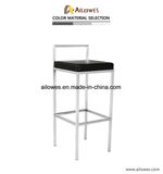 Stainless Steel Frame PU Seat Fixed Bar Stool