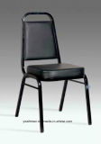 Modern Stacking Chair for Hotel with Sturdy Powder-Coated Metal Frame