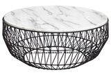 Morden Industrial Coffee Black Metal Wire Marble Top Table