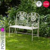 Outdoor Foldable Iron Garden Bench with Armrests