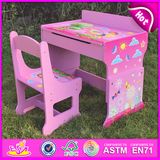 2015 New Wooden Studying Table and Chair, Wooden Writing Table and Chair Sets, Kids Table and Chair for Studying W08g162