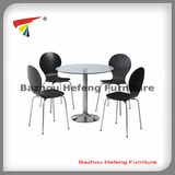 Round Glass Table and Wooden Chairs for Diningroom (DT104)