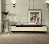 Metal Remote Controlled TV Stand with White Lacquer Wooden Drawer