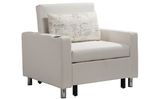 PU Single Sofa Bed with a Cup Support Function