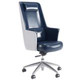 High Back Accent Chair in Leather Cover with Padded