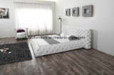 Chesterfield Leather Bedroom Double Bed with Wooden Frame
