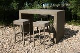 All Weather Wicker Rattan Coffee Bar Stool Outdoor Furniture Set