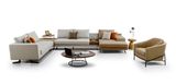 Fashionable New Style Leisure Hotel Metal Leg PU Home Sofa