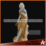 Color Clothes Stone Woman Statue Resting with Bottle