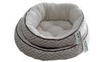 Jacquard and Flannel Oval Round Dog Bed