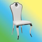 Modern Hotel Stainless Steel Dining Room White Wedding Banquet Chair