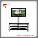 Black Glass TV Stand Plasma TV Mounts Living Room Furniture (TV066)