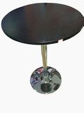 Wooden Round Coffee Table with Metal Base