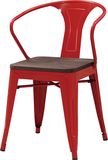Rustic Steel and Wood Seat Bistro Style Restaurant Chair for Sale