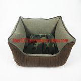 2018 New Sweater Fabric Customized Brown Square Pet Bed Cushion Mat Puppy Pads OEM SGS Soft Cat Dog Sleeping Bed