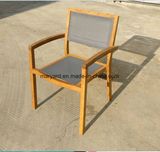 Outdoor Mesh Fabric+Teak Dining Chair