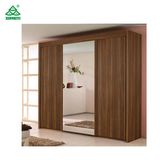 Solid Wood Hotel Bedroom Furniture Wardrobe with Mirror Designs