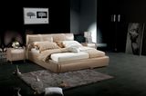 Simple Bed Room Furniture Genuine Leather Bed (SBT-5849)
