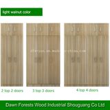 Three Top Walnut Panel Wardrobe